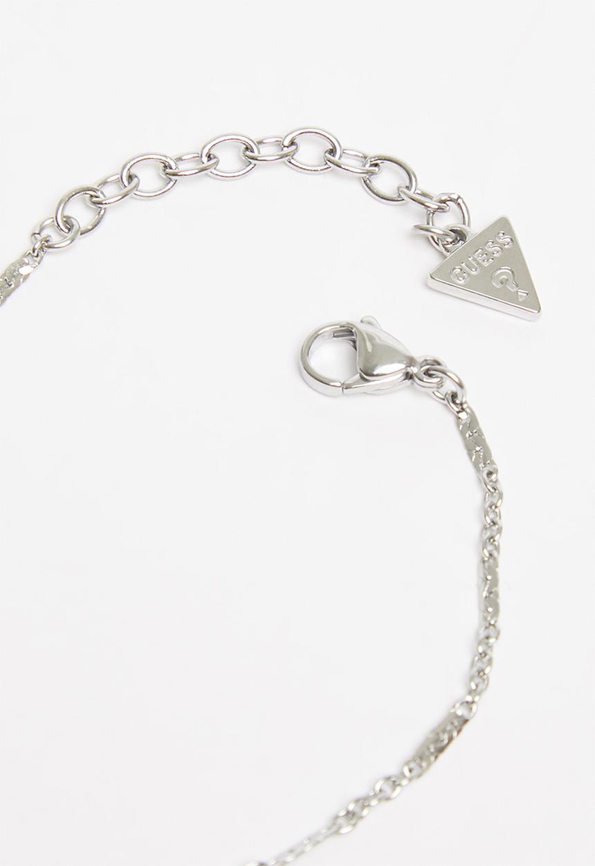 GUESS - L.a. guessers small chain & logo bracelet - silver