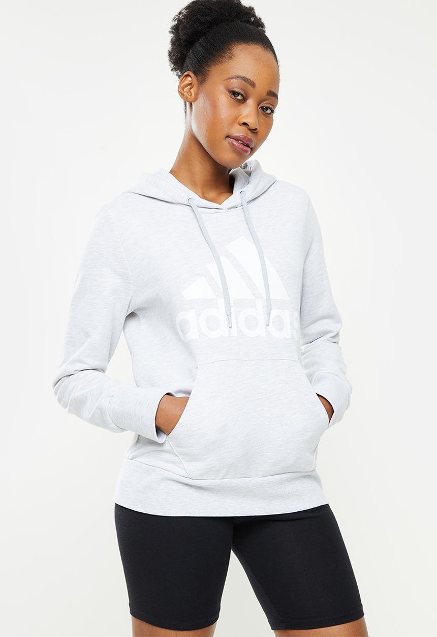 adidas Performance - W bl ft perfomance hoodie - light grey & white