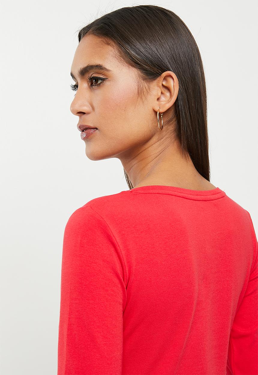 SISSY BOY - Long sleeve bling logo top - red