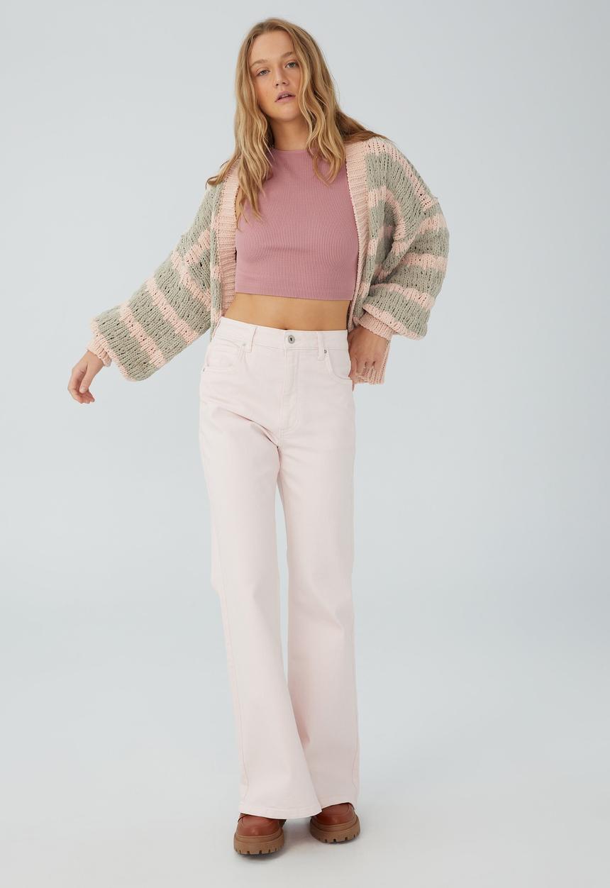 Cotton On - Bobbly chunky cardi - washed sand & pale pink