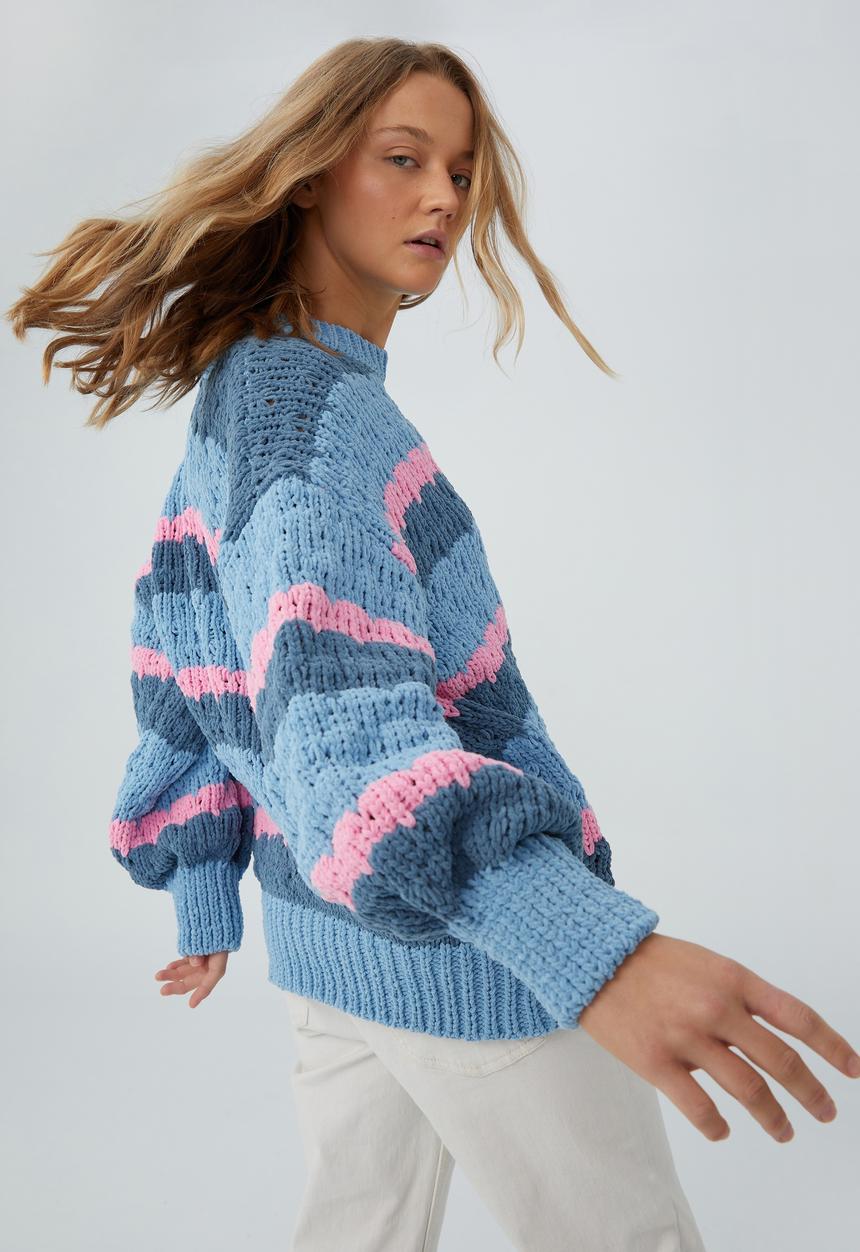Cotton On - Bobble chunky pullover - calm blue 