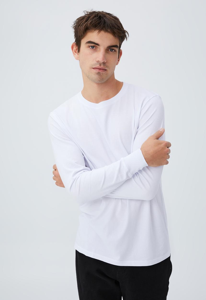 Cotton On - Organic long sleeve T-shirt - white