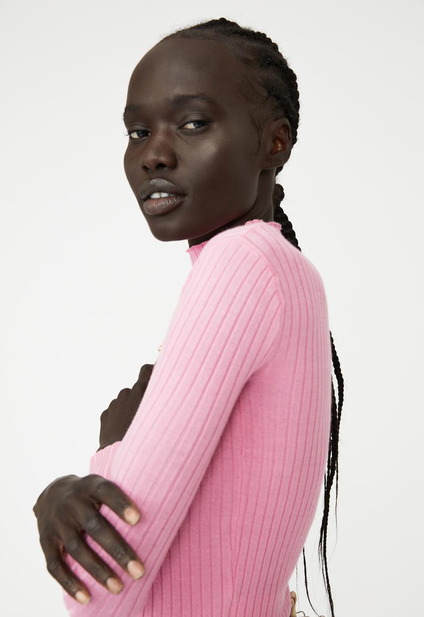 Cotton On - Ribbing mock neck pullover - retro pink