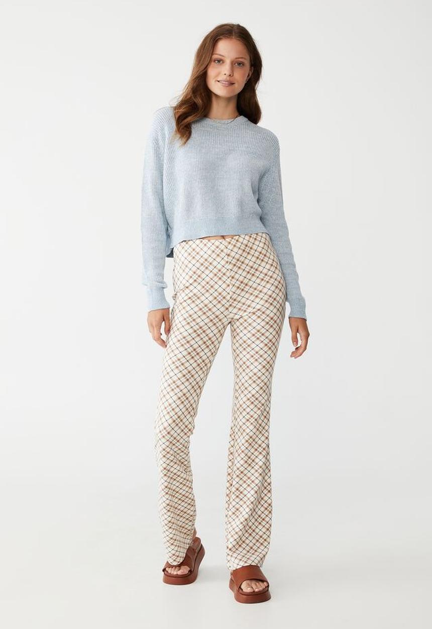 Cotton On - Everyday crop pullover - calm blue/white twist