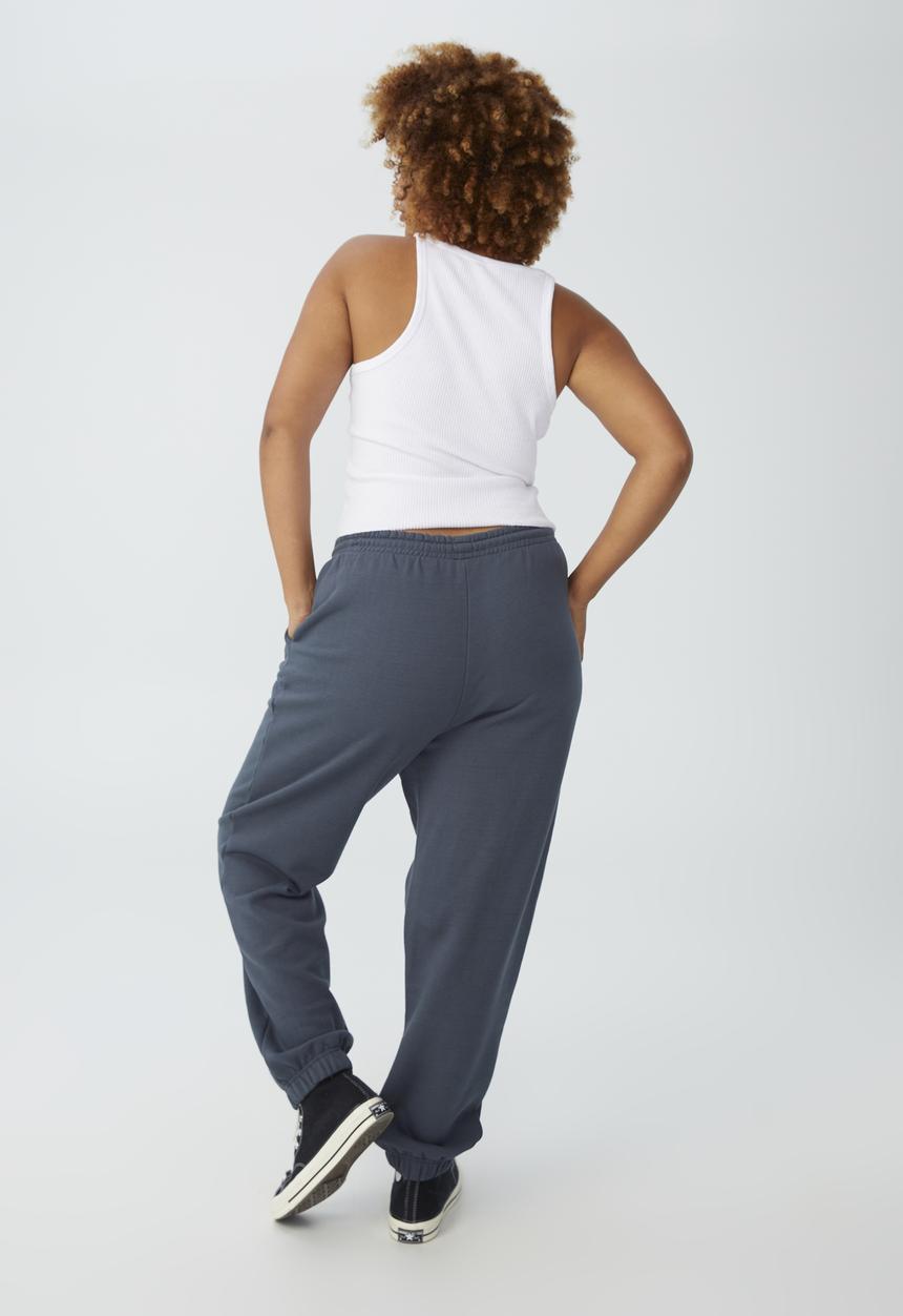 Cotton On - Curve classic trackpant - washed navy