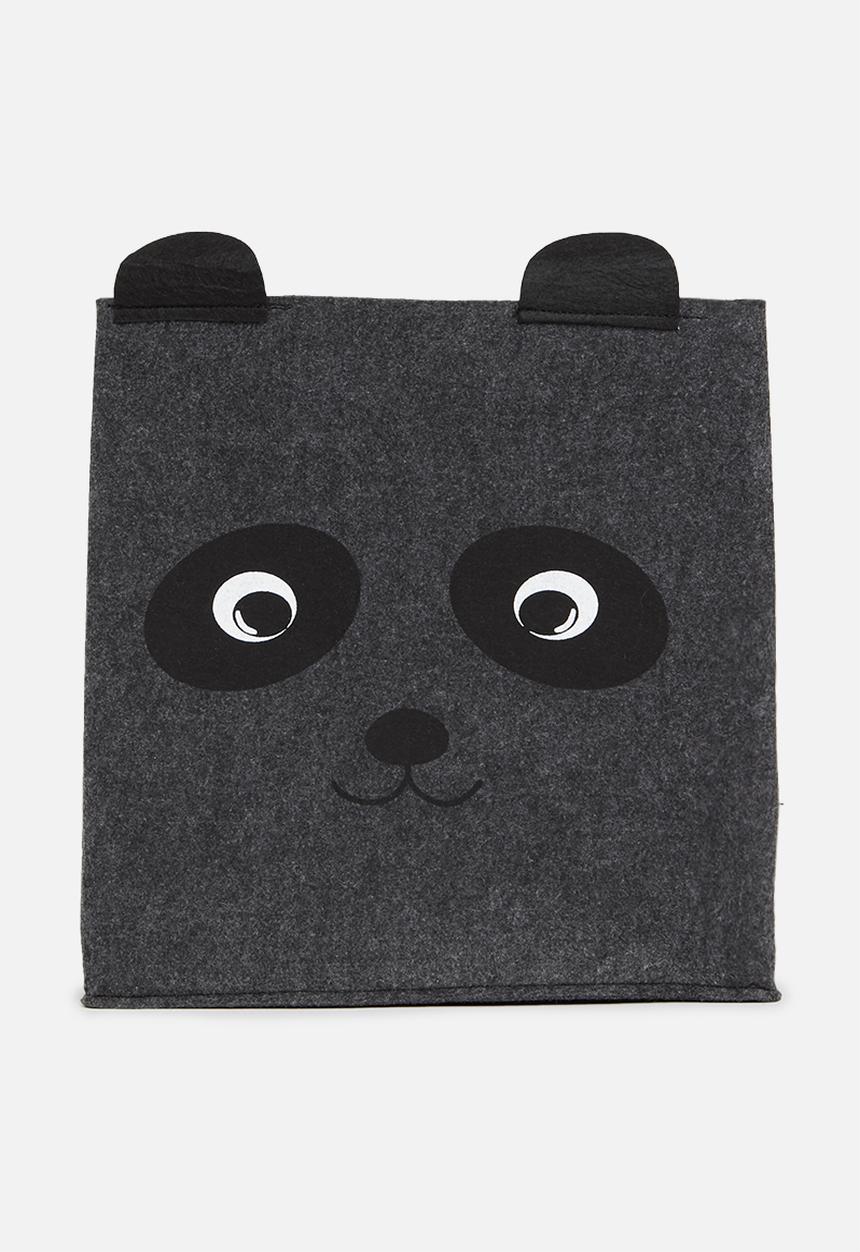 Storage Solutions - Felt basket with face - charcoal
