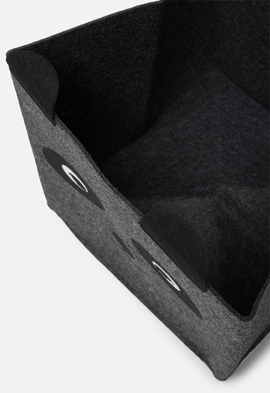 Storage Solutions - Felt basket with face - charcoal