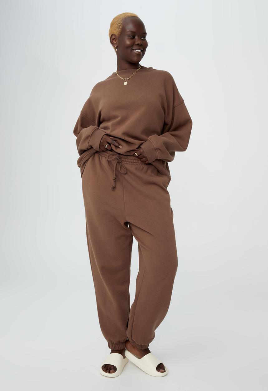 Cotton On - Curve classic trackpant - brown