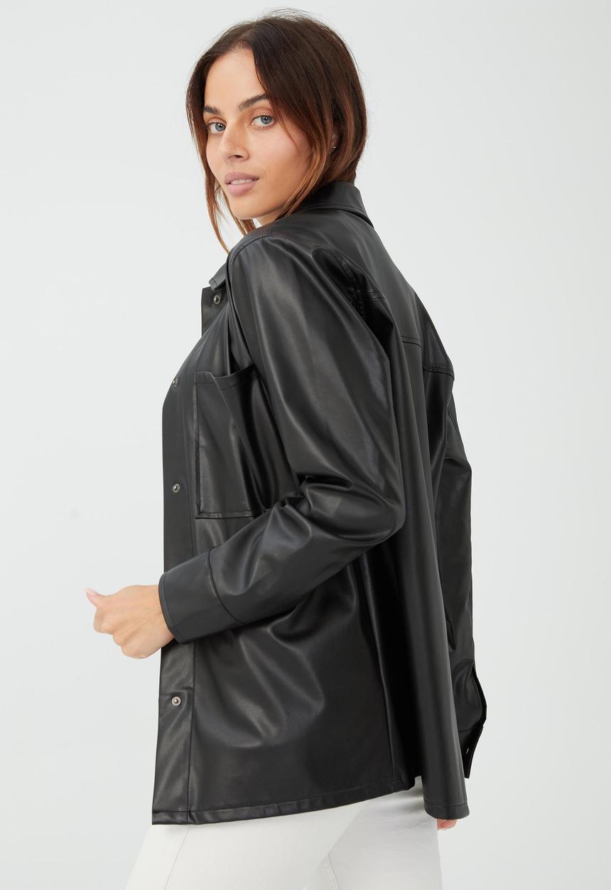 Cotton On - Pu shirt - black