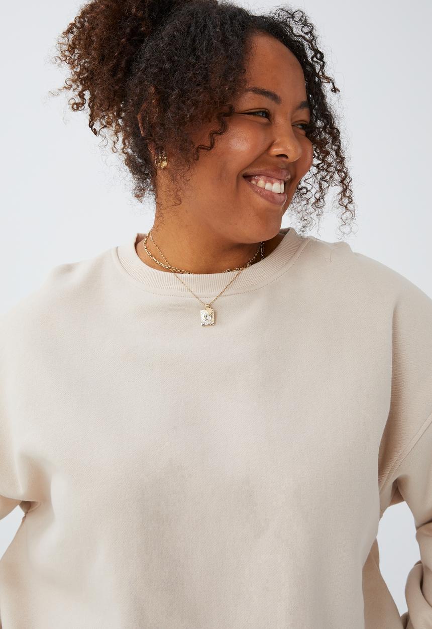 Cotton On - Curve classic crew sweatshirt - stone