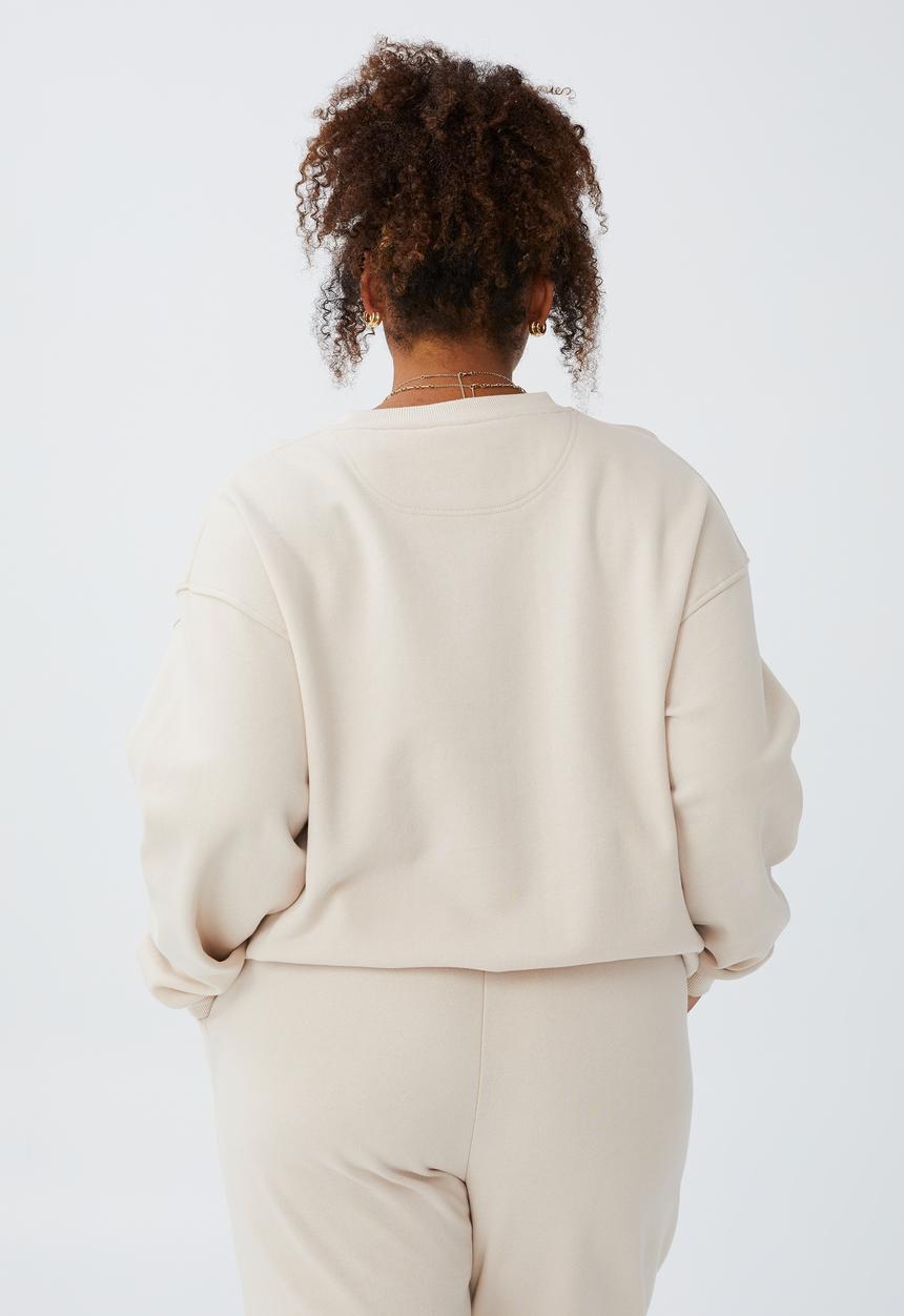 Cotton On - Curve classic crew sweatshirt - stone