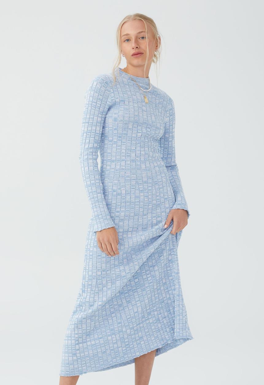 Cotton On - Twist knit mock neck midi dress - calm blue twist