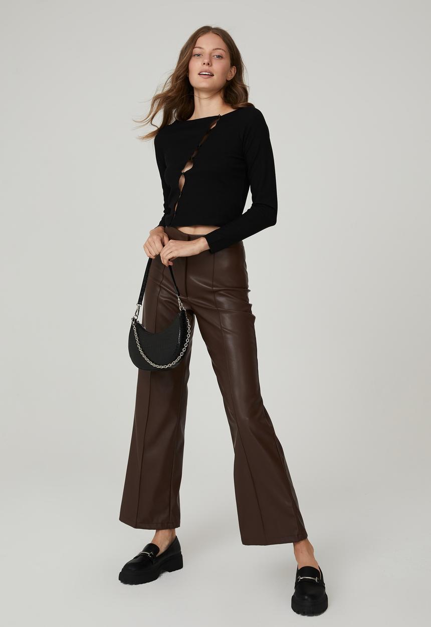 Cotton On - Natalia asymmetric button down long sleeve top - black