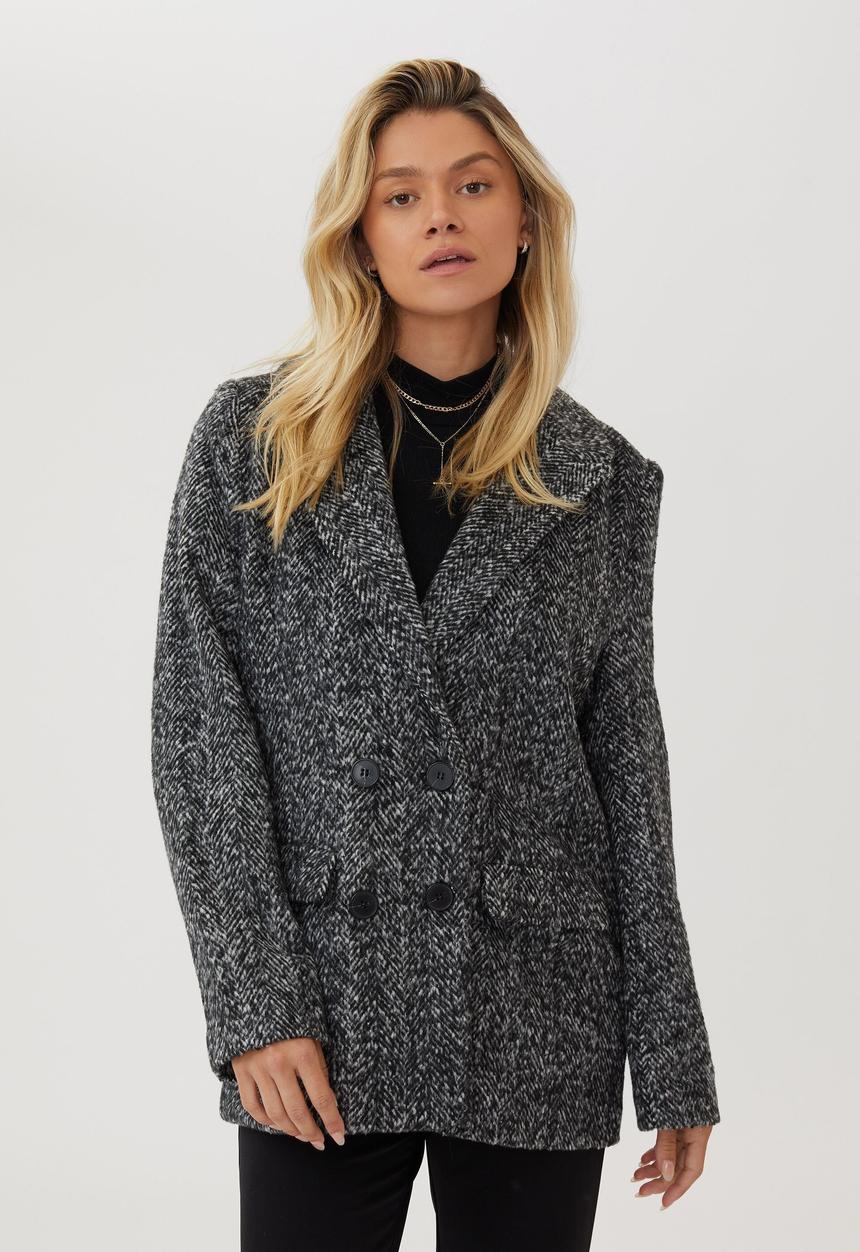 Cotton On - Blazer coat - black white herringbone
