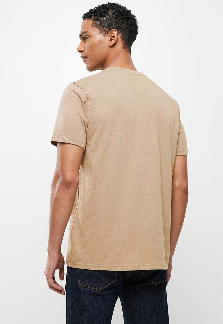 Jonathan D - Men's branded crew neck T-shirt regular fit - taupe