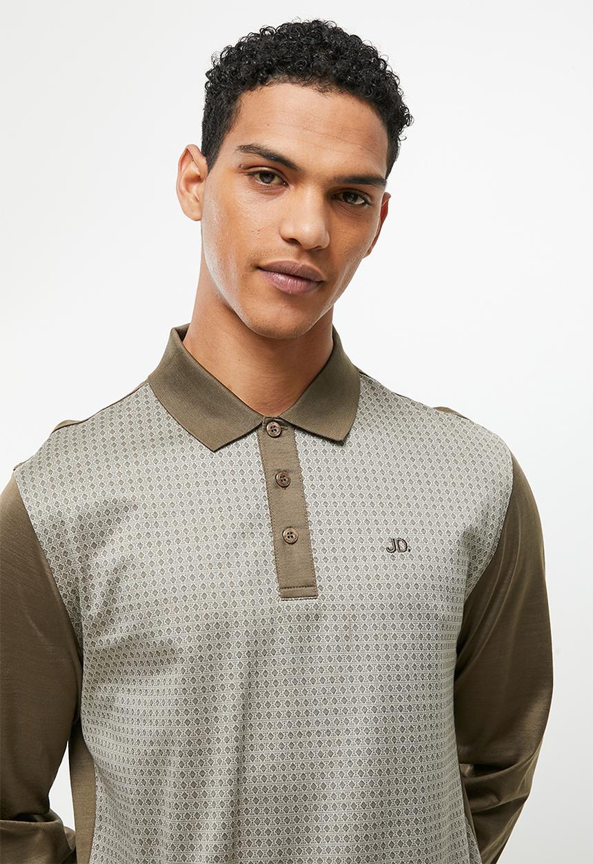 Jonathan D - Premium Long Sleeve Double Mercerized Golfer - Clay