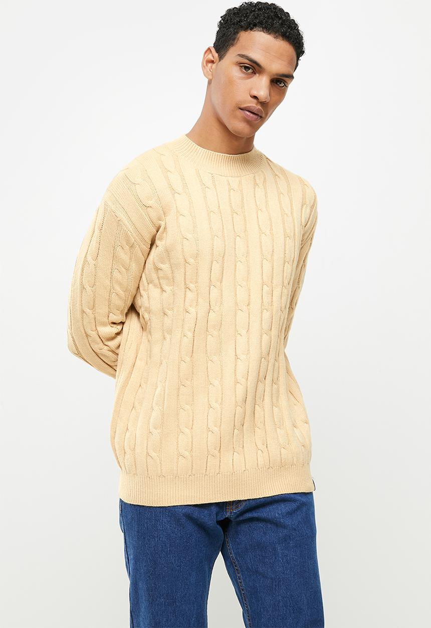 Jonathan D - Cable Knitwear  Crew neck sweater - Oatmeal