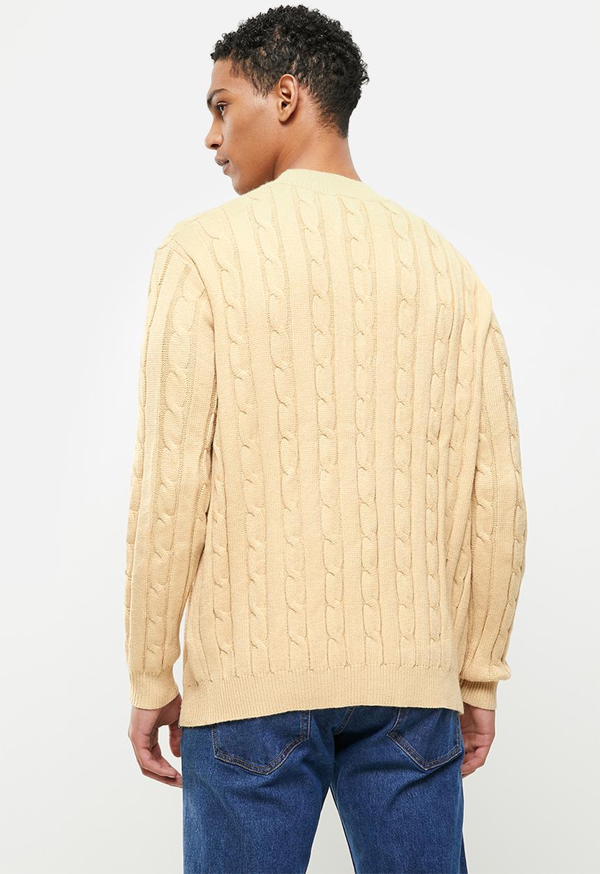Jonathan D - Cable Knitwear  Crew neck sweater - Oatmeal