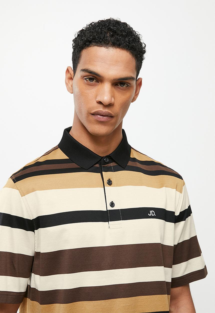 Jonathan D - Premium Double Mercerized Golfer - Stone/Browns