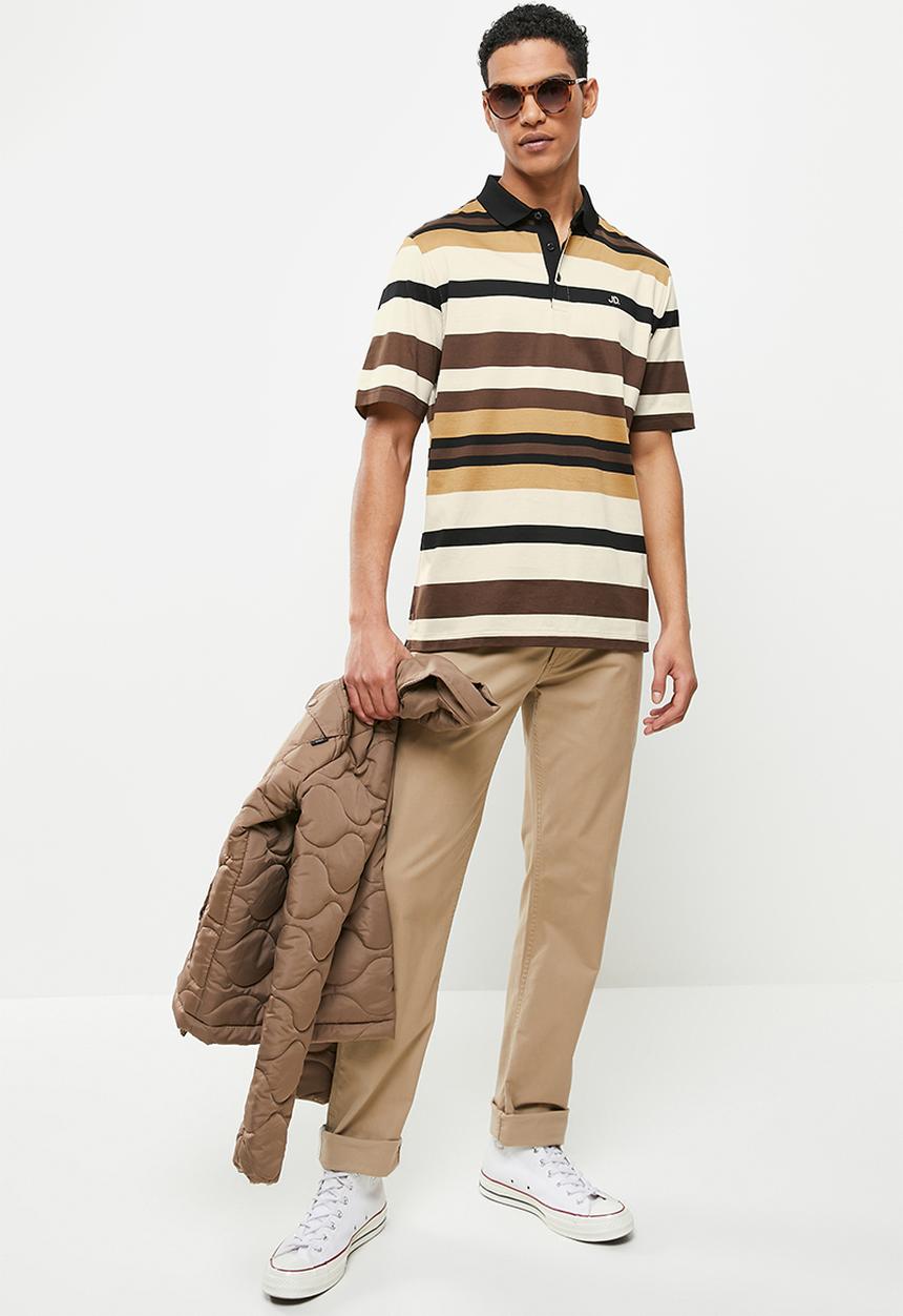 Jonathan D - Premium Double Mercerized Golfer - Stone/Browns