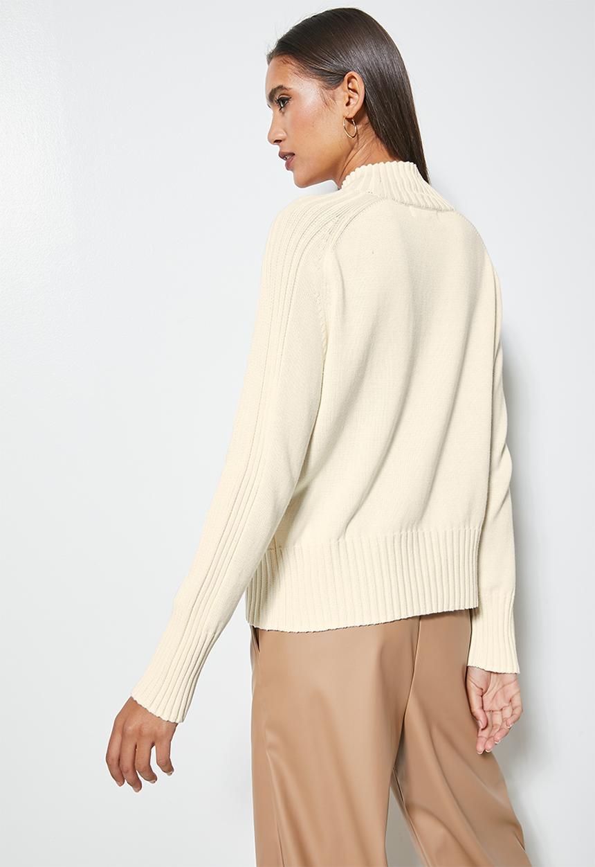 Superbalist - Organic cotton funnel neck - oatmeal
