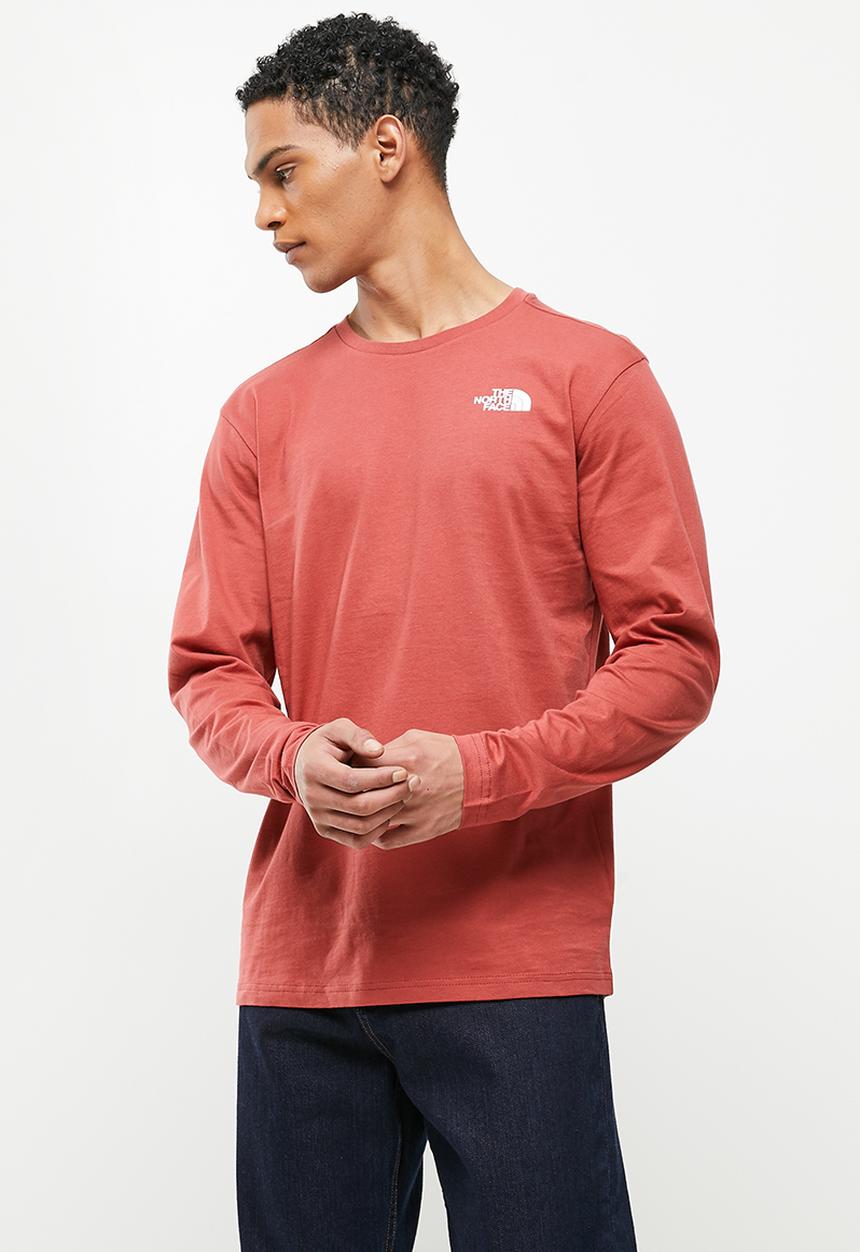 The North Face - M long sleeve red box tee - tandori spice red