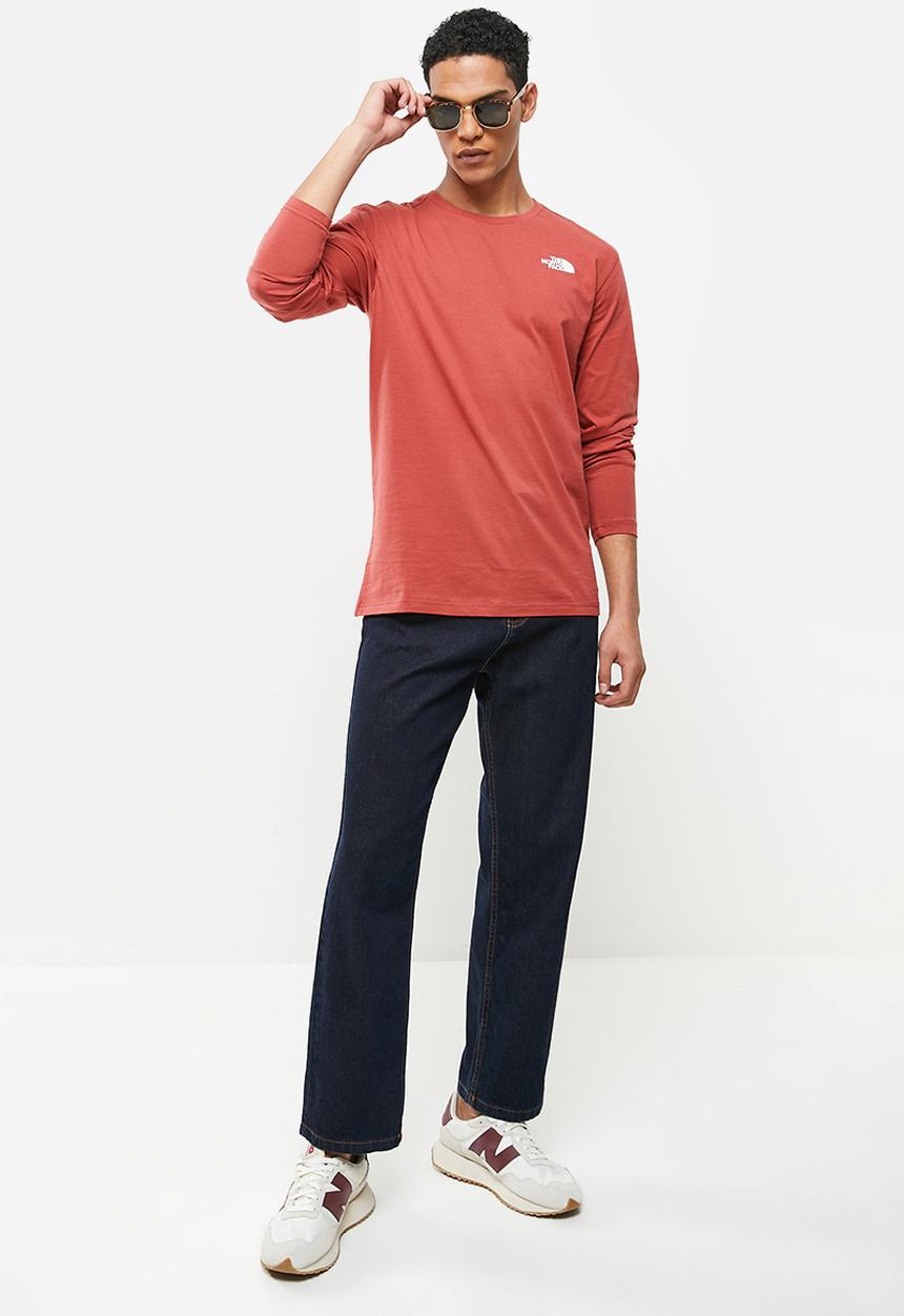 The North Face - M long sleeve red box tee - tandori spice red