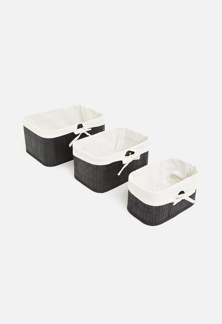 Storage Solutions - Bamboo basket set of 3