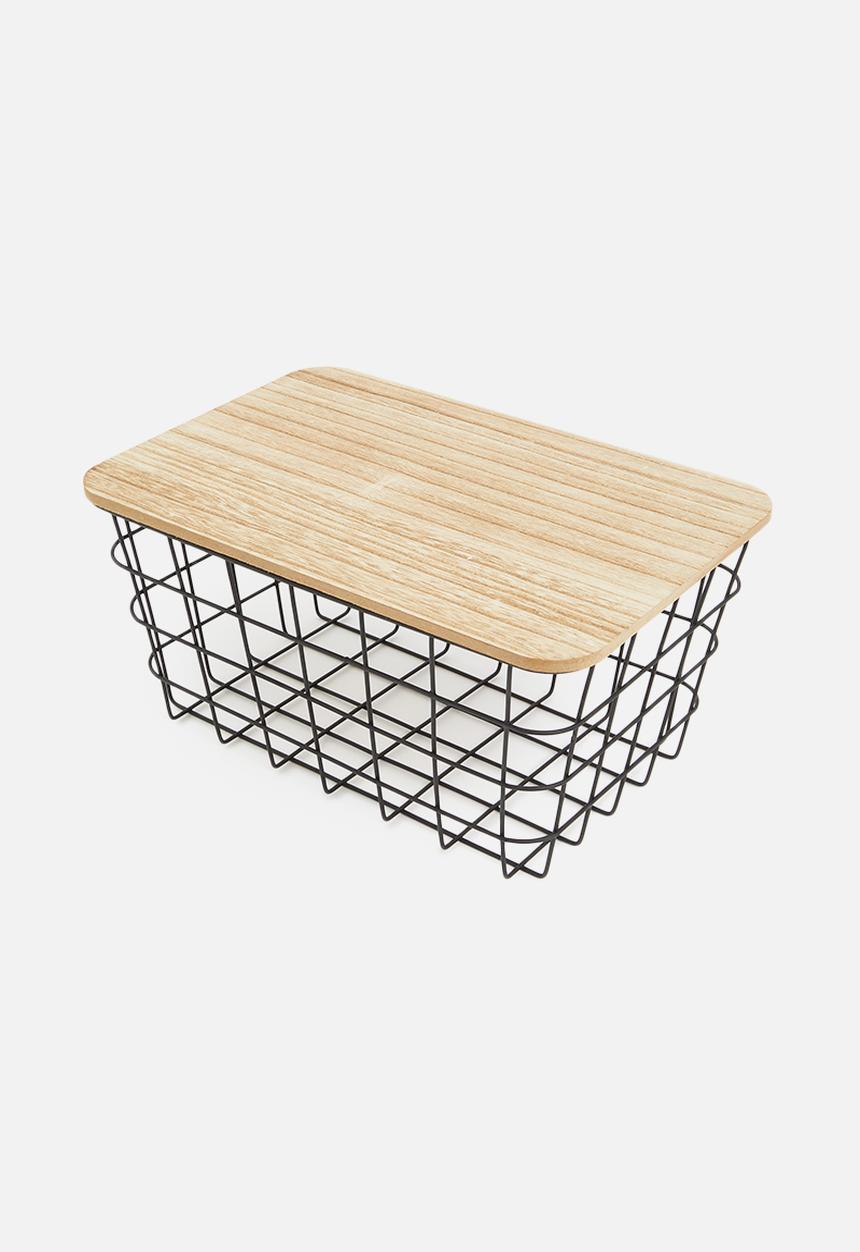 Storage Solutions - Metal basket with lid 