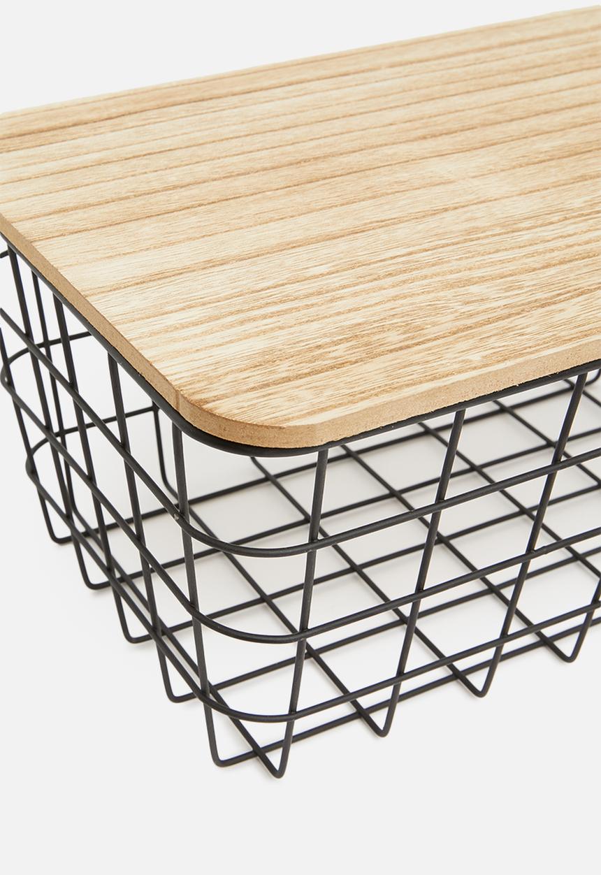 Storage Solutions - Metal basket with lid 