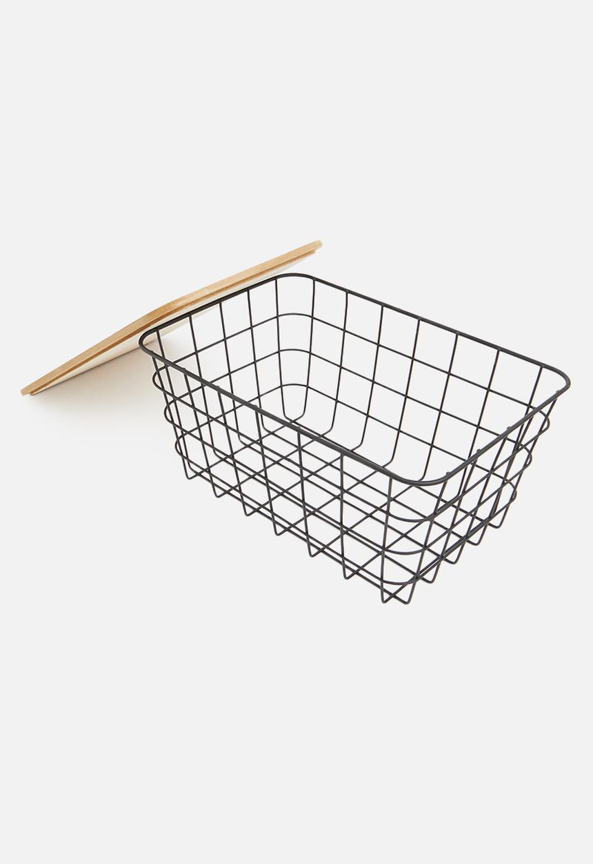 Storage Solutions - Metal basket with lid 