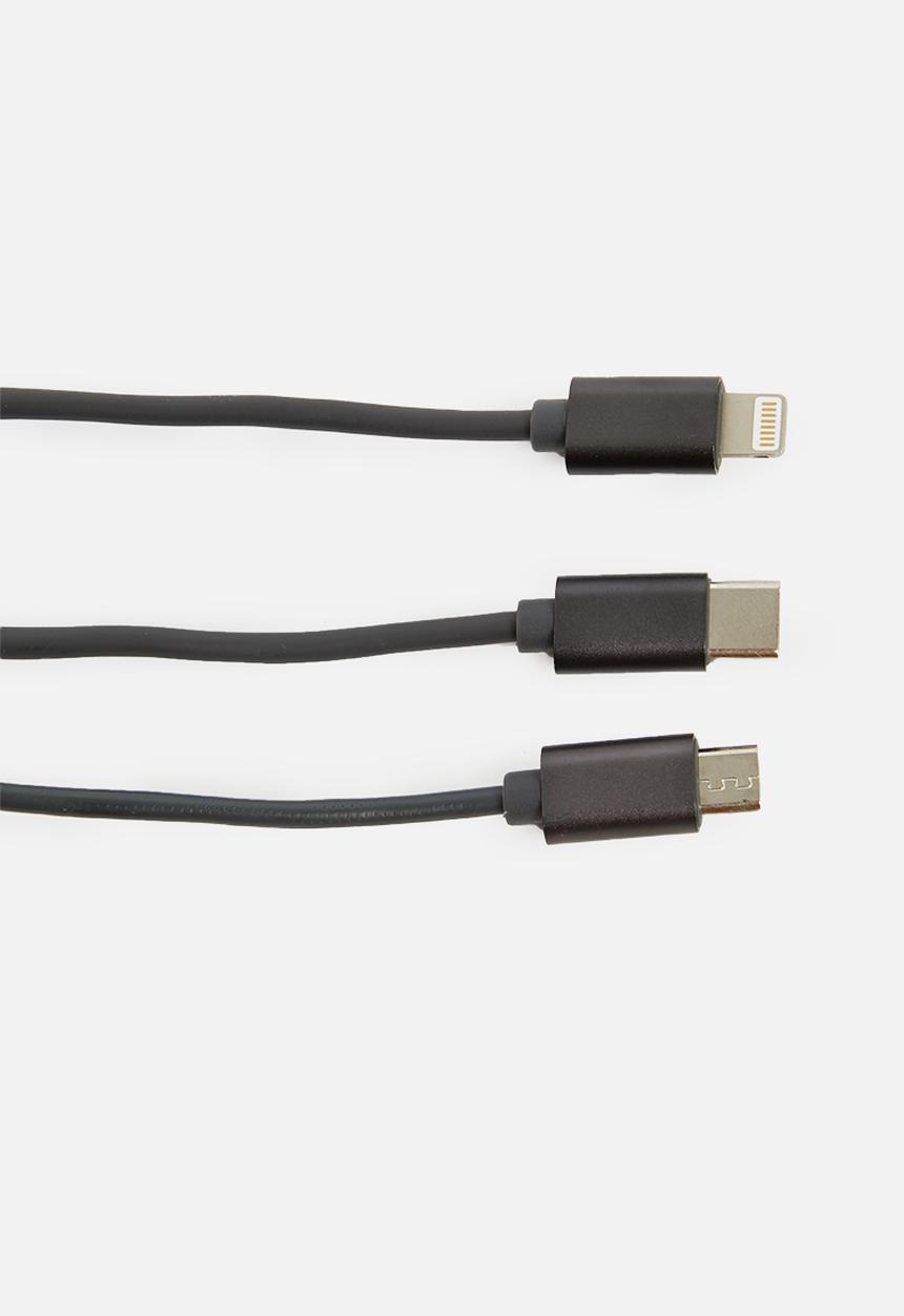 H&S - Usb charging cable 3in1 - black
