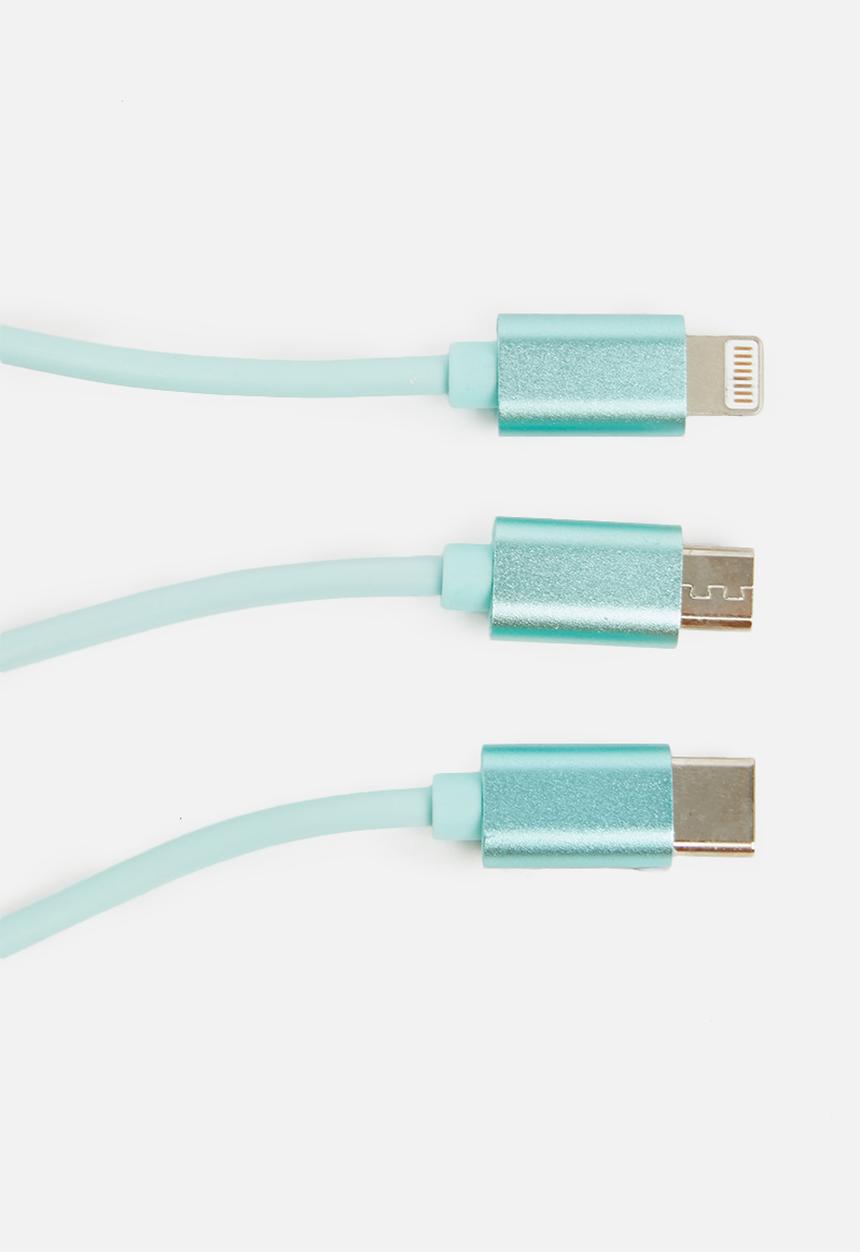 H&S - Usb charging cable 3in1 - green