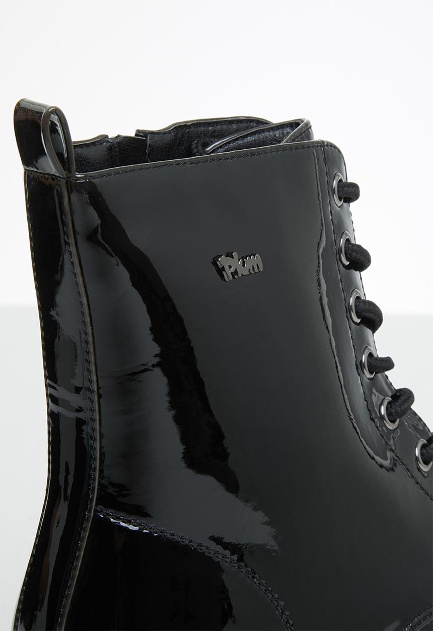 Plum - Wickley lace-up ankle boot - black