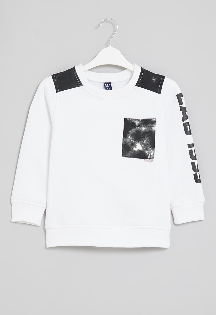 LAB - Long sleeve crewneck sweater - white