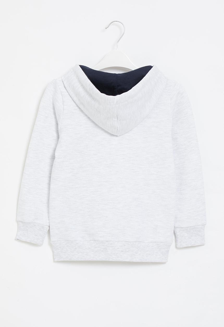 LAB - Colour block hooded sweater - light grey