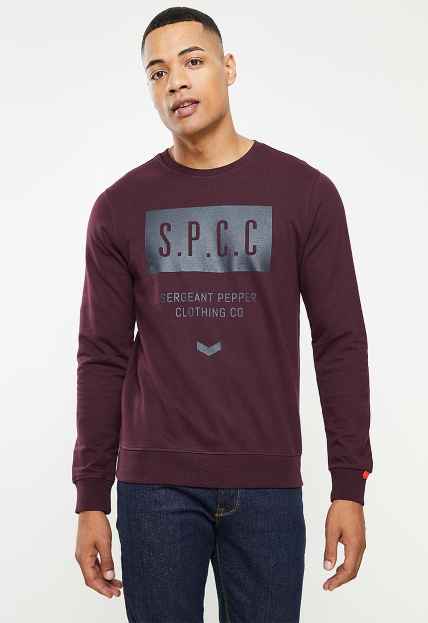 S.P.C.C - Micah regular fit crew neck sweat  - damson