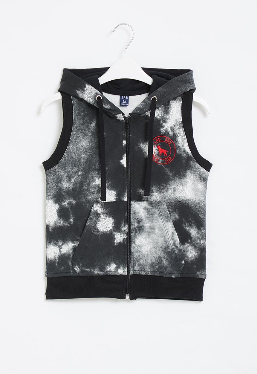LAB - Tie-dye sleeveless jacket - black