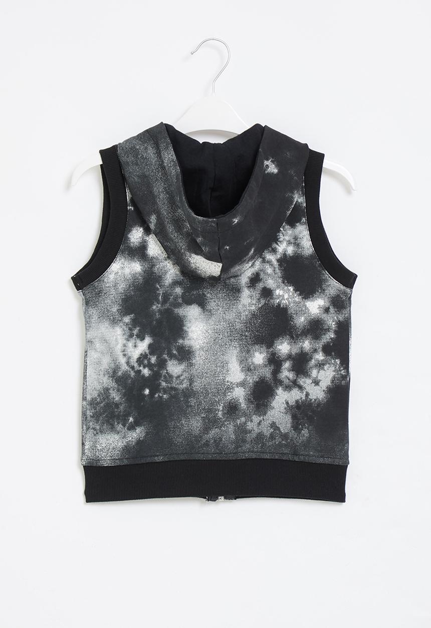 LAB - Tie-dye sleeveless jacket - black