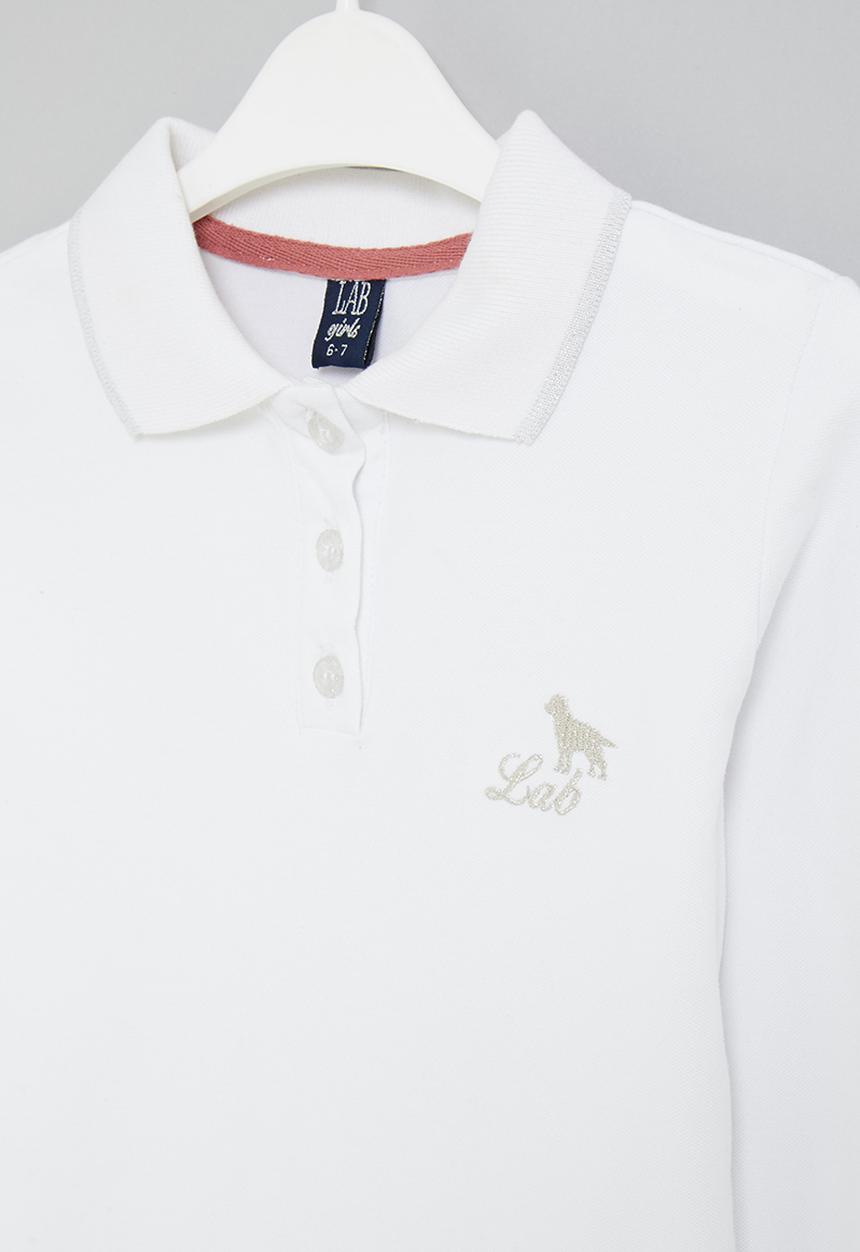 LAB - Long sleeve golfer tee - white