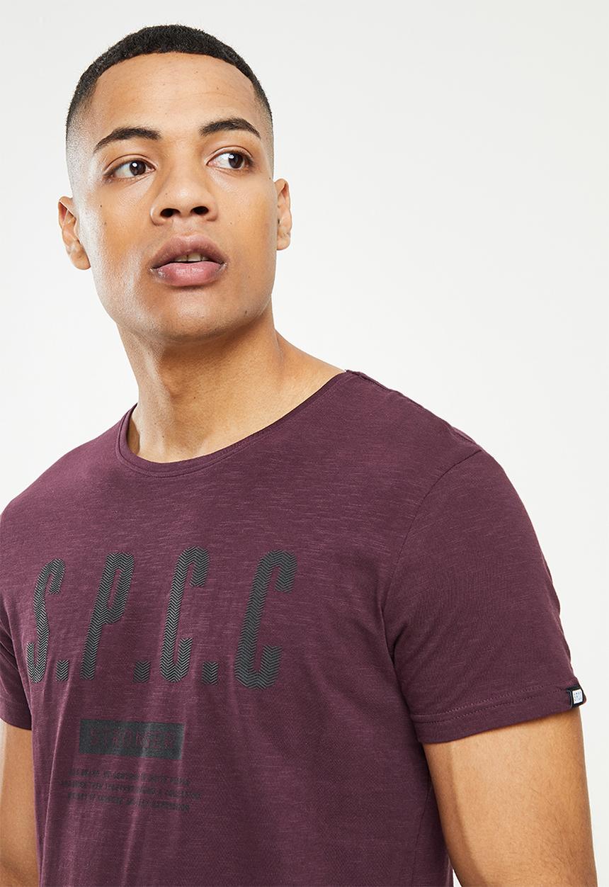 S.P.C.C - Everett regular fit straight hem tee  - damson