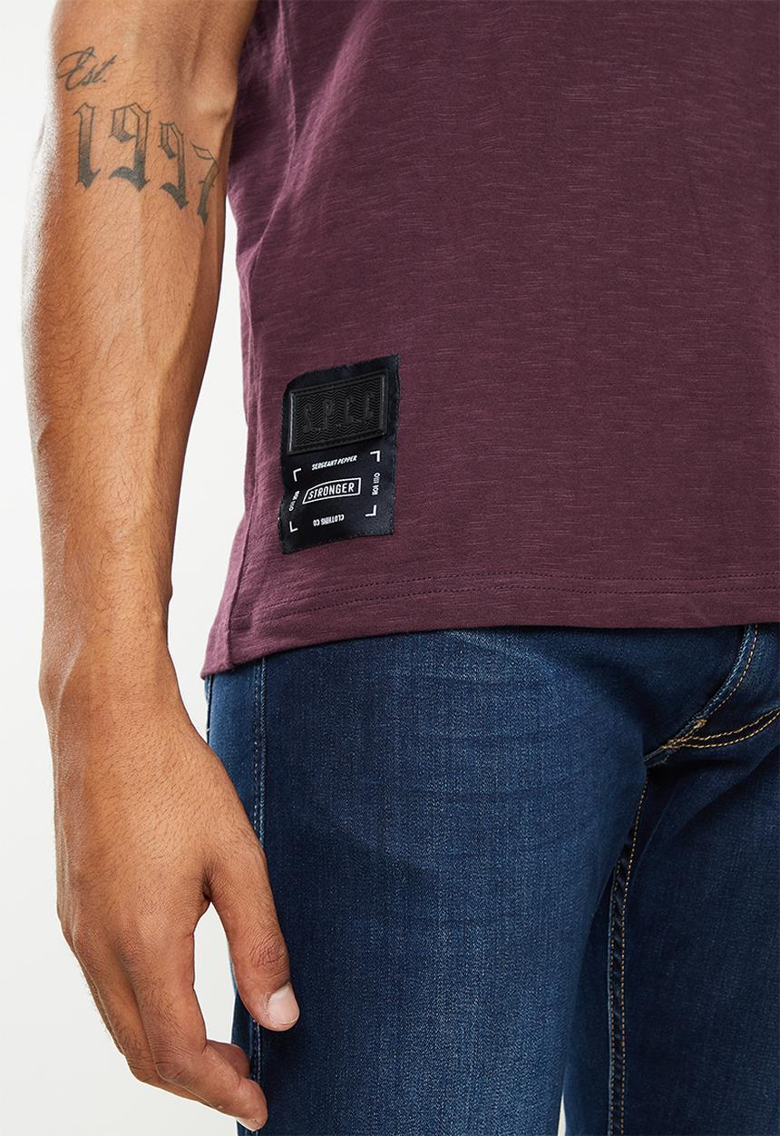 S.P.C.C - Everett regular fit straight hem tee  - damson