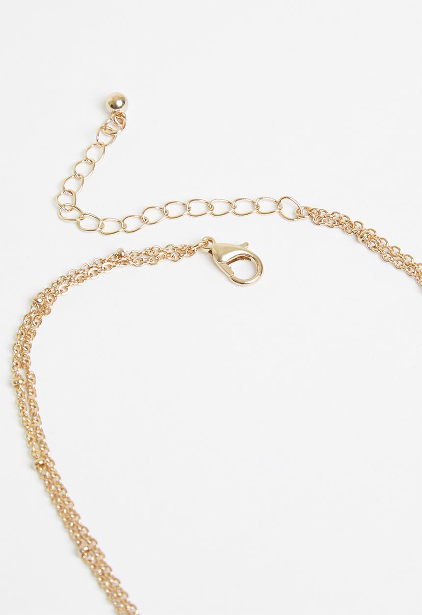 Superbalist - Faux pearl layered necklace - gold & cream
