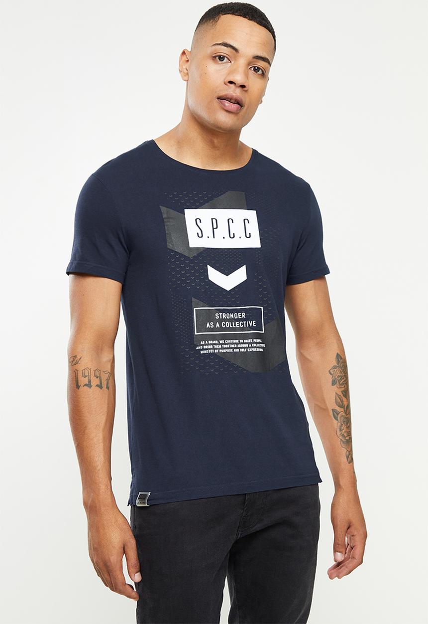 S.P.C.C - Norris regular fit side slit straight hem tee  - ink