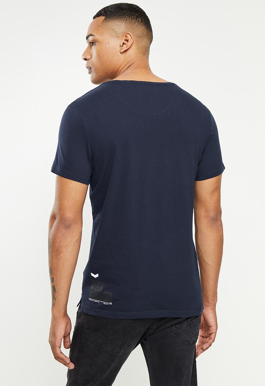 S.P.C.C - Norris regular fit side slit straight hem tee  - ink