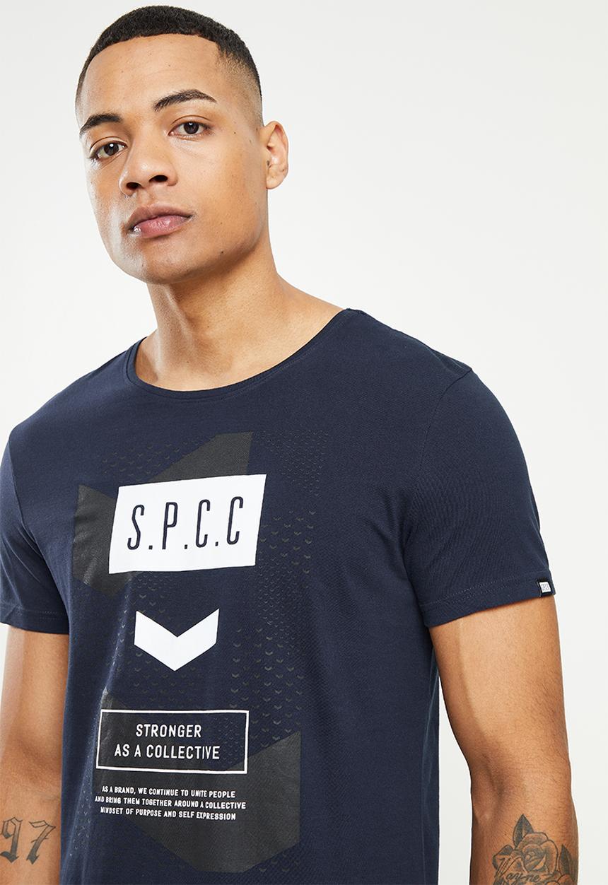 S.P.C.C - Norris regular fit side slit straight hem tee  - ink