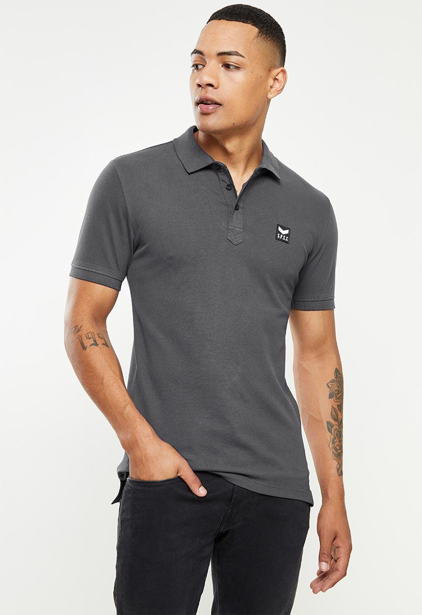 S.P.C.C - Cayenne slimline fit side slit straight hem golfer - charcoal