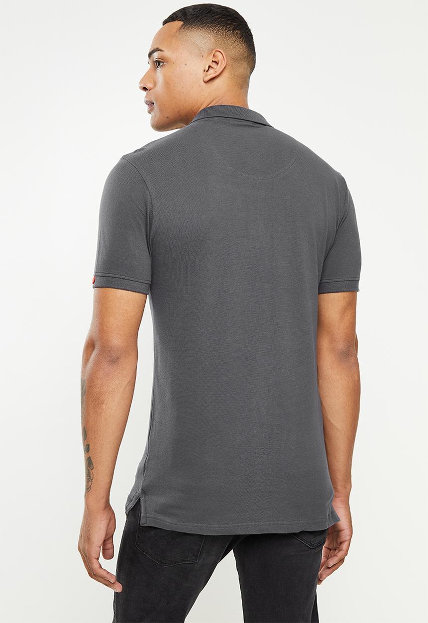 S.P.C.C - Cayenne slimline fit side slit straight hem golfer - charcoal