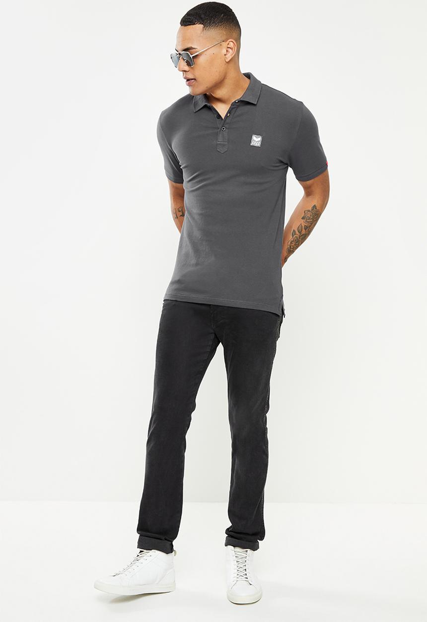 S.P.C.C - Cayenne slimline fit side slit straight hem golfer - charcoal