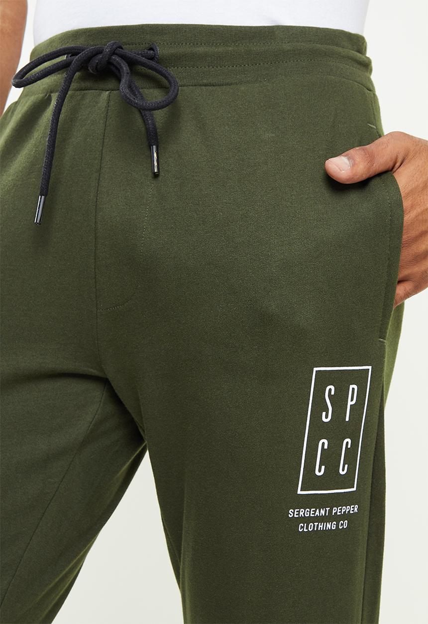 S.P.C.C - Ingram regular fit elasticated track pants  - dark moss
